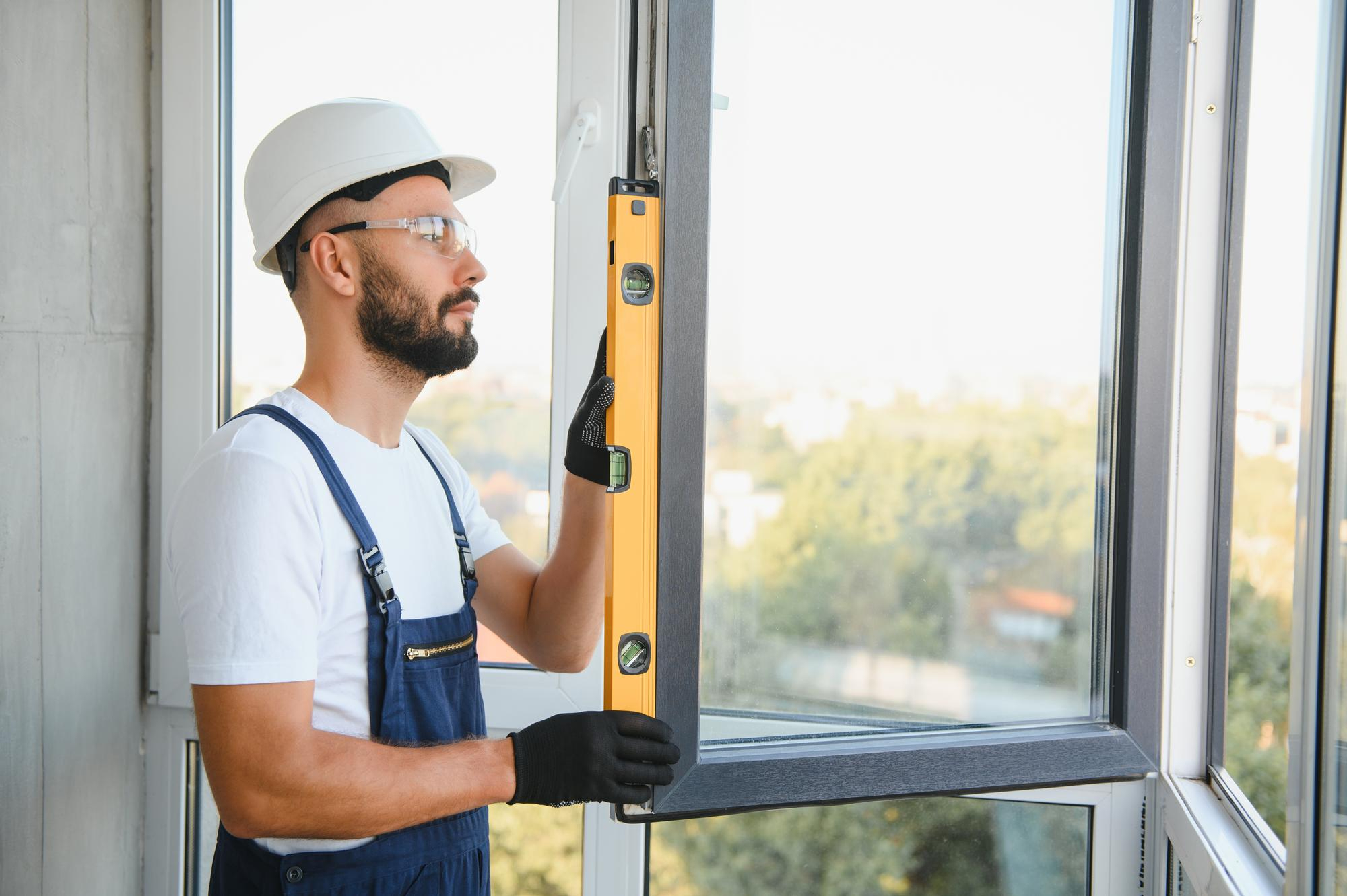 Professional custom window installation during residential interior renovation